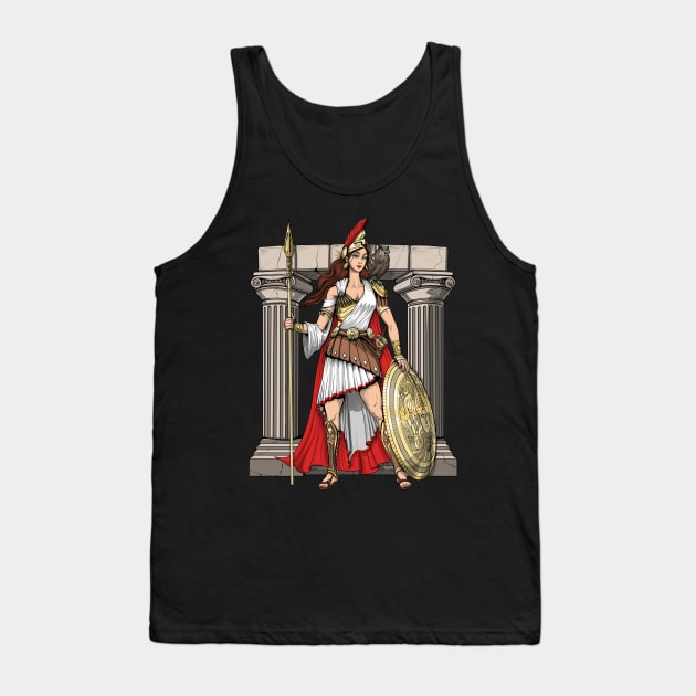 Greek Goddess Athena Tank Top by underheaven